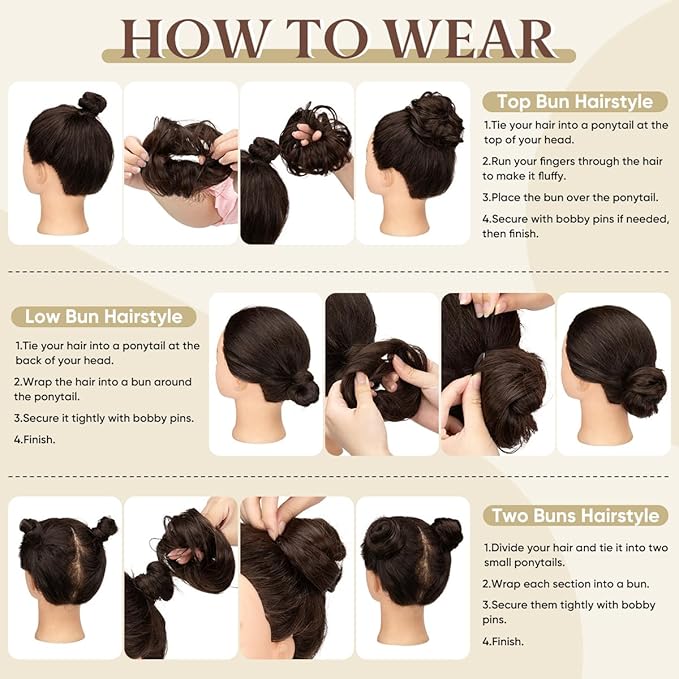 Silver Grey Messy Srunchy Bun Hair Piece for Thin Hair Women Synthetic Chignon | Zebaish Wigs & Extensions