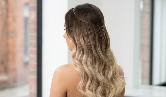 Ombre 24" invisible wired halo synthetic body wave hair extension By ZebaishStore | Zebaish Wigs & Extensions