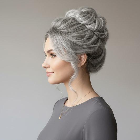 Silver Grey Messy Srunchy Bun Hair Piece for Thin Hair Women Synthetic Chignon | Zebaish Wigs & Extensions