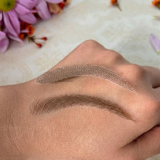 Real Hair Light Brown Eyebrows Lace Based Waterproof Handmade Crocheted Human Hair Eyebrow Extensions for Women | Zebaish Wigs & Extensions