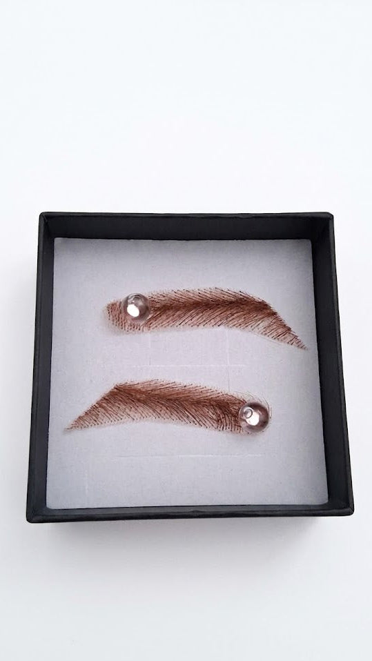 Real Hair Light Brown Eyebrows Lace Based Waterproof Handmade Crocheted Human Hair Eyebrow Extensions for Men | Zebaish Wigs & Extensions