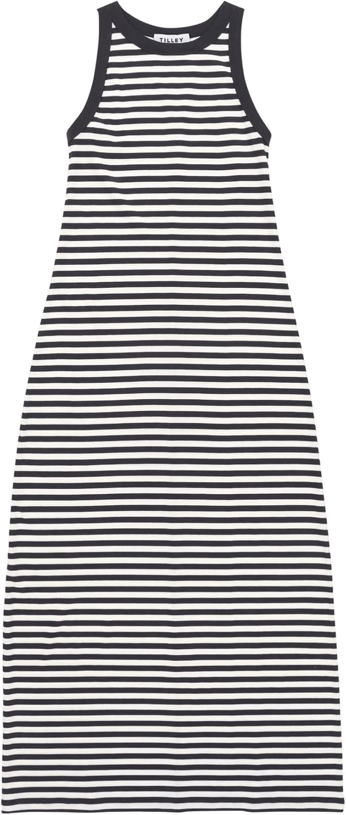 Tilley Coastal Rib-Knit High-Neck Tank Dress (Size M)