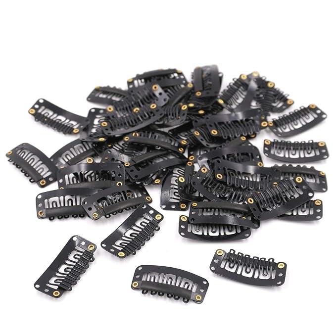 Zebaish U Shape Black Metal Clips pack of 5 For Hair Extensions,Toppers And Wigs | Zebaish Wigs & Extensions
