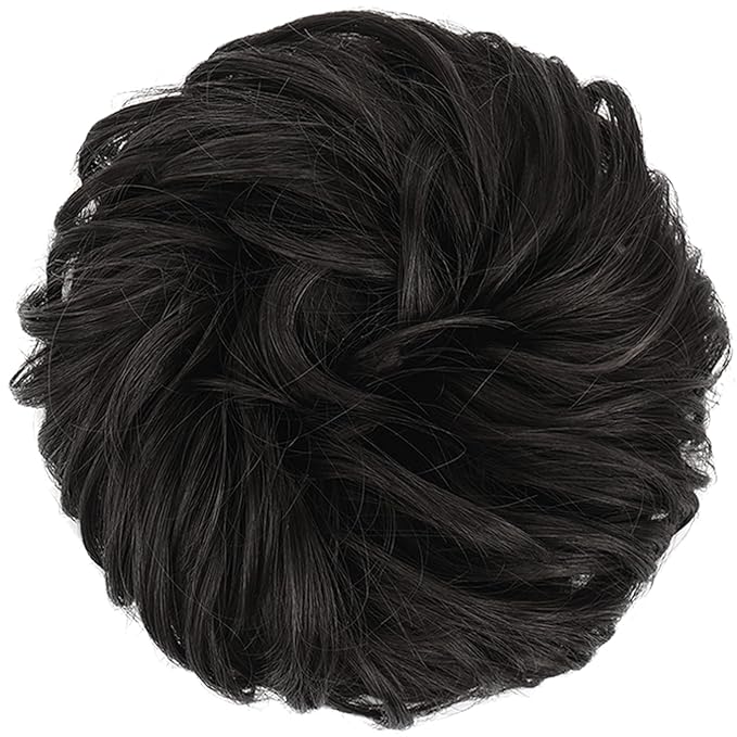 Dark Brown Messy Srunchy Bun Hair Piece for Thin Hair Women Synthetic Chignon | Zebaish Wigs and Extensions