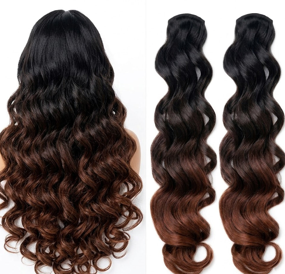 24" Ombre Goddess Box Braids Crochet Hair with Wavy Curly Ends – 3-Tone Synthetic Extensions | Zebaish Wigs & Extensions