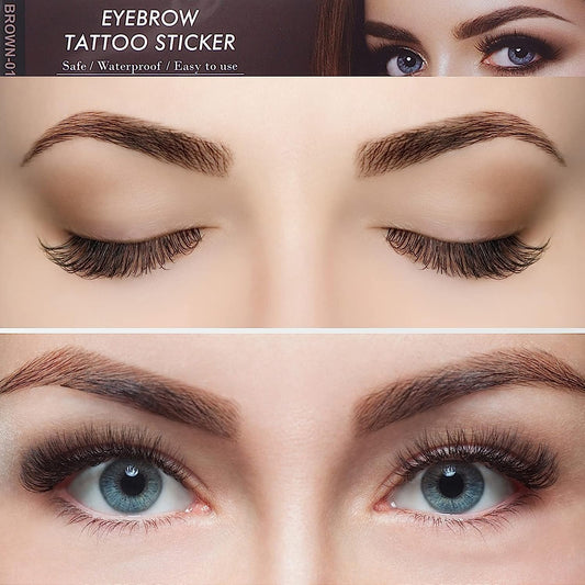 Light Brown Eyebrow Waterproof Tattoos (Pair of 10) Grooming Shaping for Women | Zebaish Wigs & Extensions