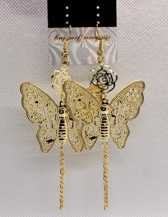 Butterfly Drop Earrings Pair | Zebaish Wigs & Extensions