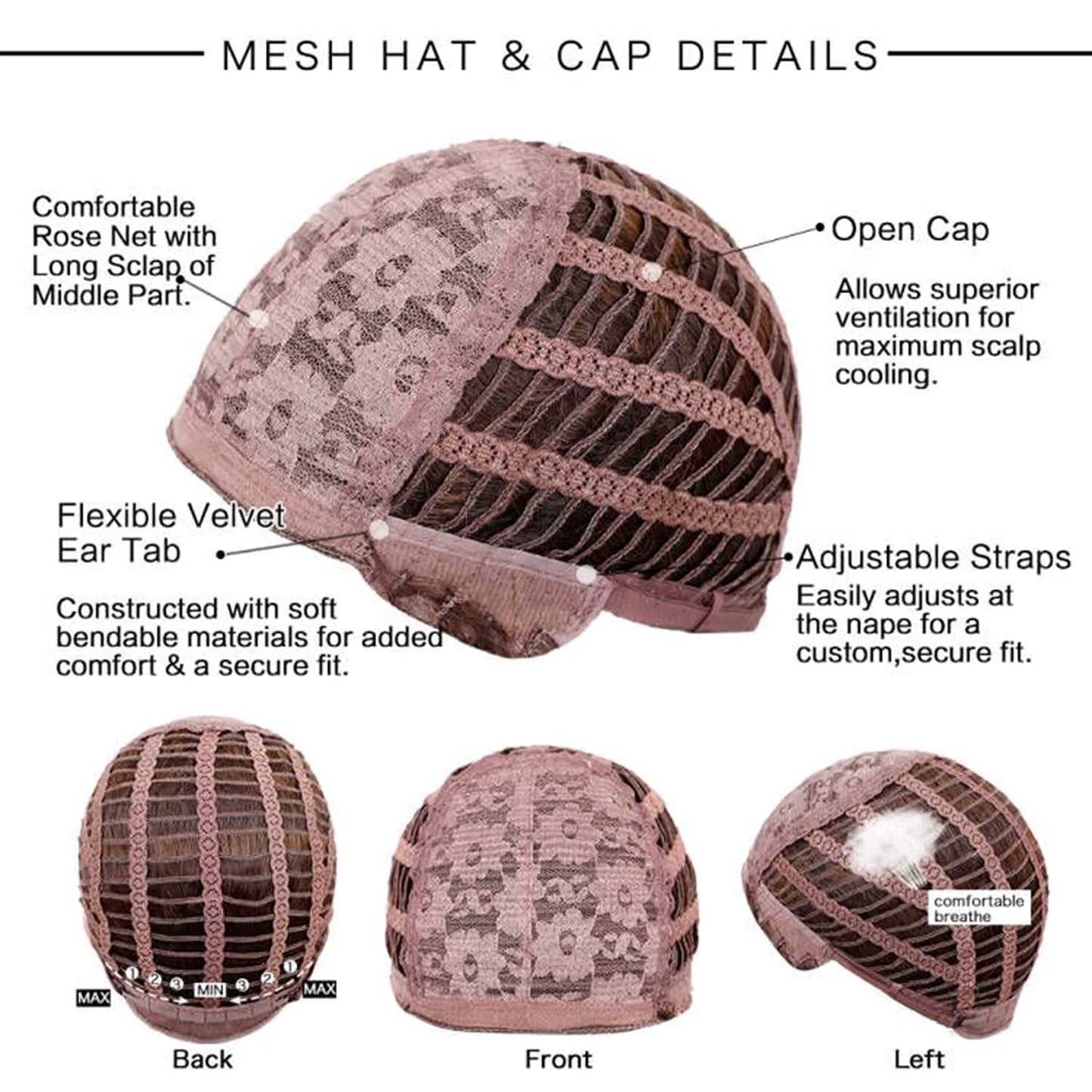 Ombre Brown Layered Synthetic Wig, Medium Length Straight Hair with Bangs (16 Inches) | Zebaish Wigs & Extensions