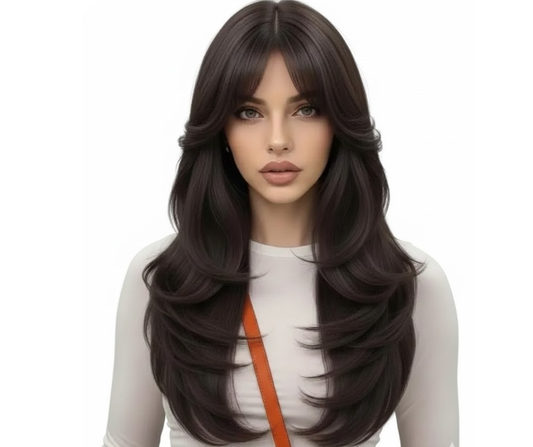 Zebaish Dark Brown 3 Clips Topper Synthetic Hair For Thinning Hair | Zebaish Wigs & Extensions