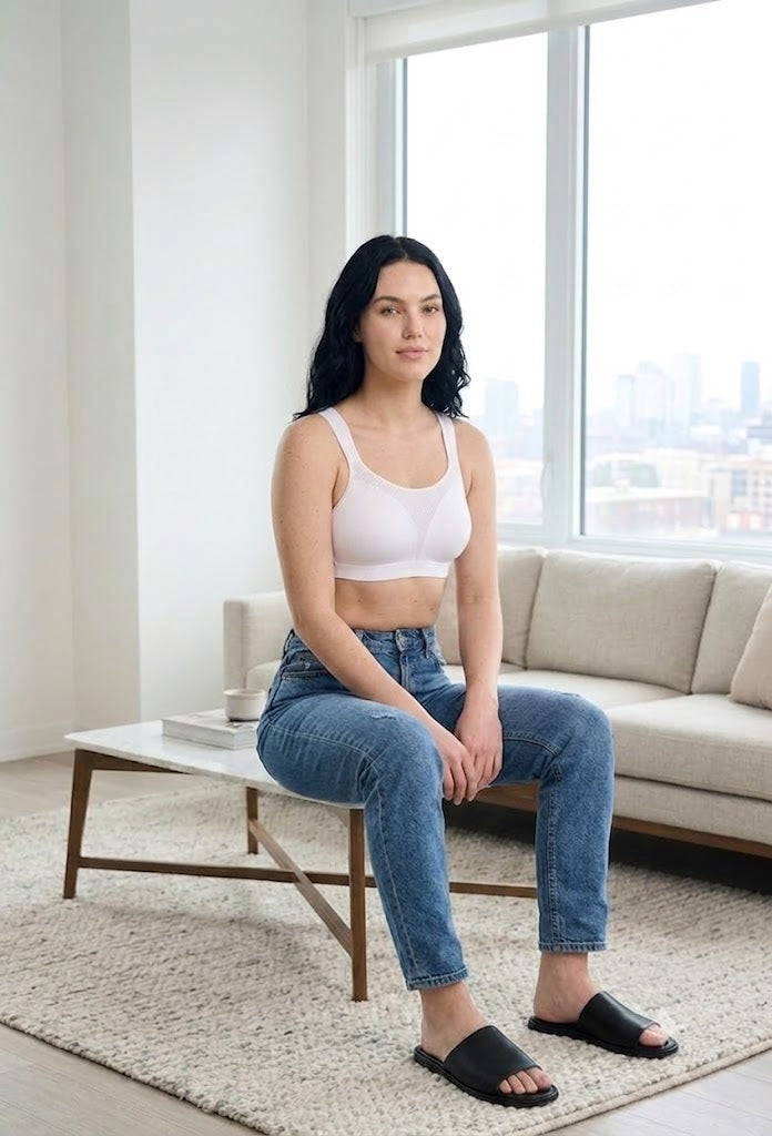 white sports bra