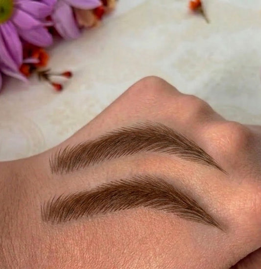 Real Hair Light Brown Eyebrows Lace Based Waterproof Handmade Crocheted Human Hair Eyebrow Extensions for Men | Zebaish Wigs & Extensions