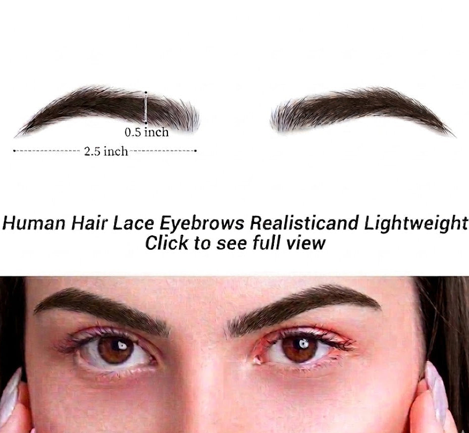 Real Hair Black Eyebrows Lace Based Waterproof Handmade Crocheted Human Hair Eyebrow Extensions for Women | Zebaish Wigs & Extensions