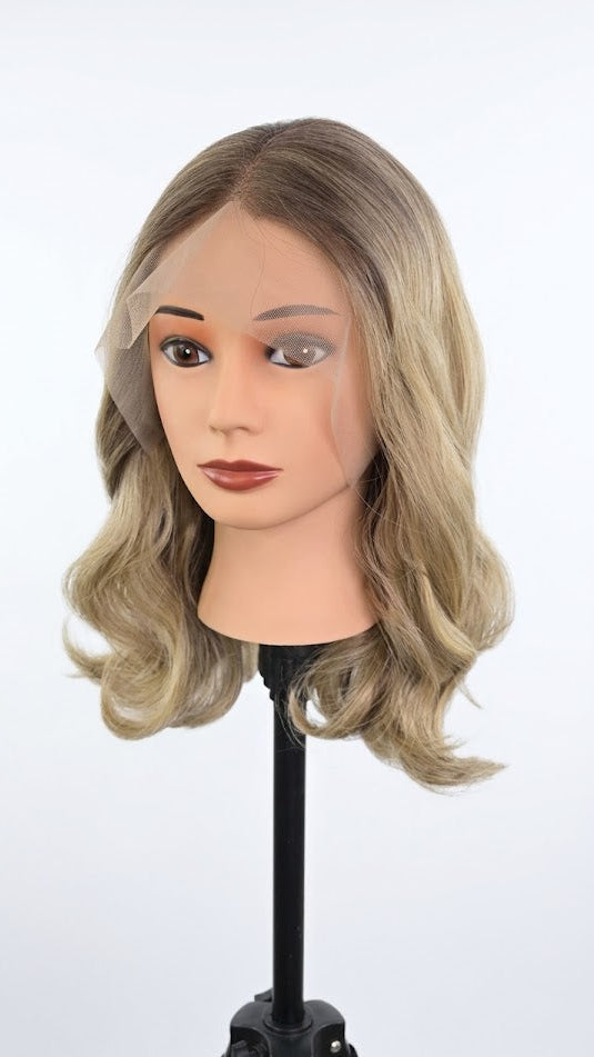 Champagne Blonde Ombre 13*4 Front Lace Wig 20" Long Synthetic Hair| Zebaish Wigs & Extensions