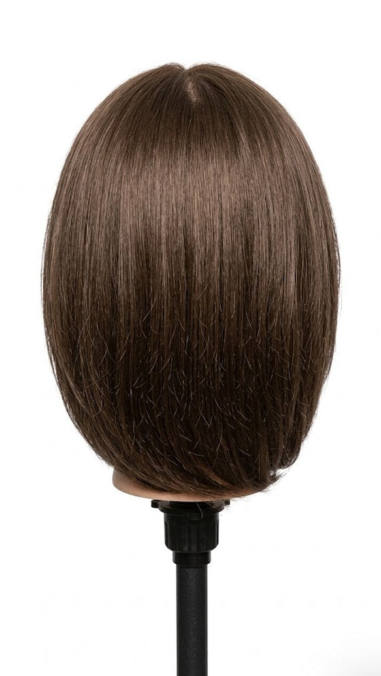 14" Bob cut Wig , 7" bang Chocolate Brown Color Synthetic Hair | Zebaish Wigs & Extensions