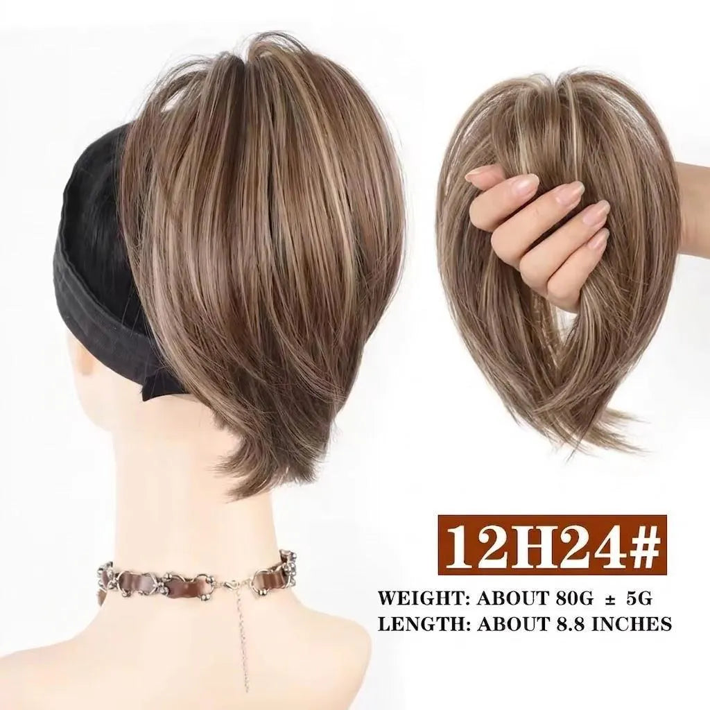 Messy Chignon Ivory Blonde Color Hair Extension, 8-Inch Synthetic Fiber Updo, Volume Scrunchie With elastic band | Zebaish Wigs And Extensions