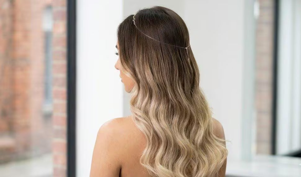 Ombre 24" invisible wired halo synthetic body wave hair extension By ZebaishStore | Zebaish Wigs & Extensions