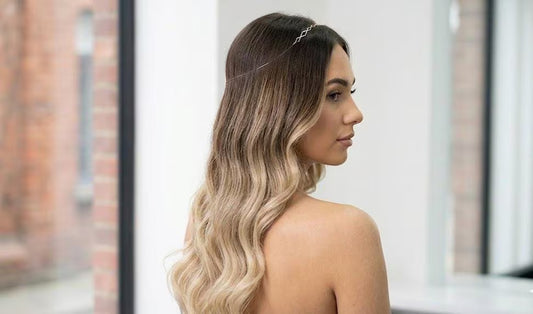 Ombre 24" invisible wired halo synthetic body wave hair extension By ZebaishStore | Zebaish Wigs & Extensions