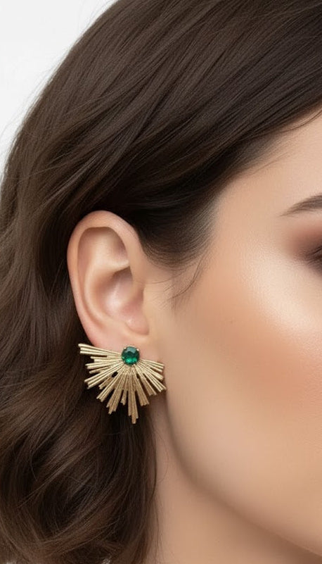 Peacock Leaf Studs | Zebaish Wigs & Extensions