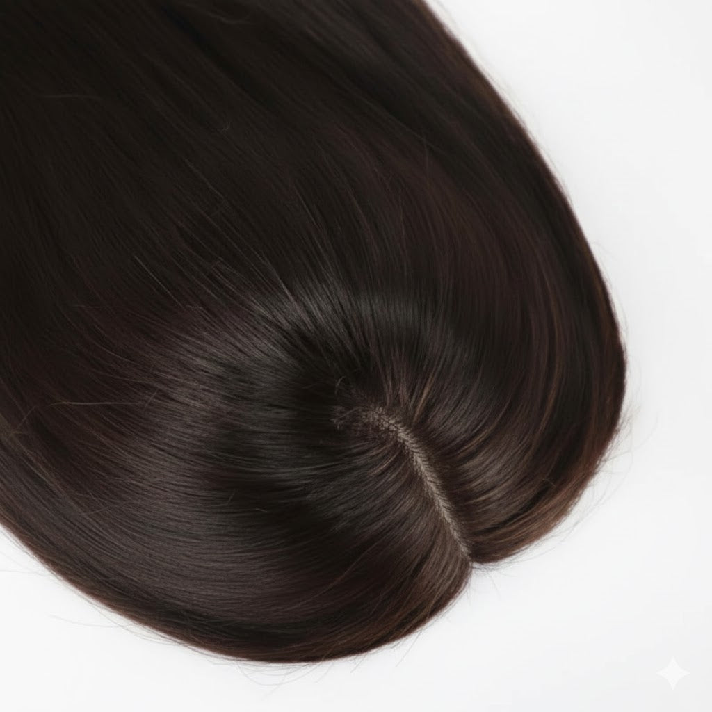 Zebaish Dark Brown 3 Clips Topper Synthetic Hair For Thinning Hair | Zebaish Wigs & Extensions