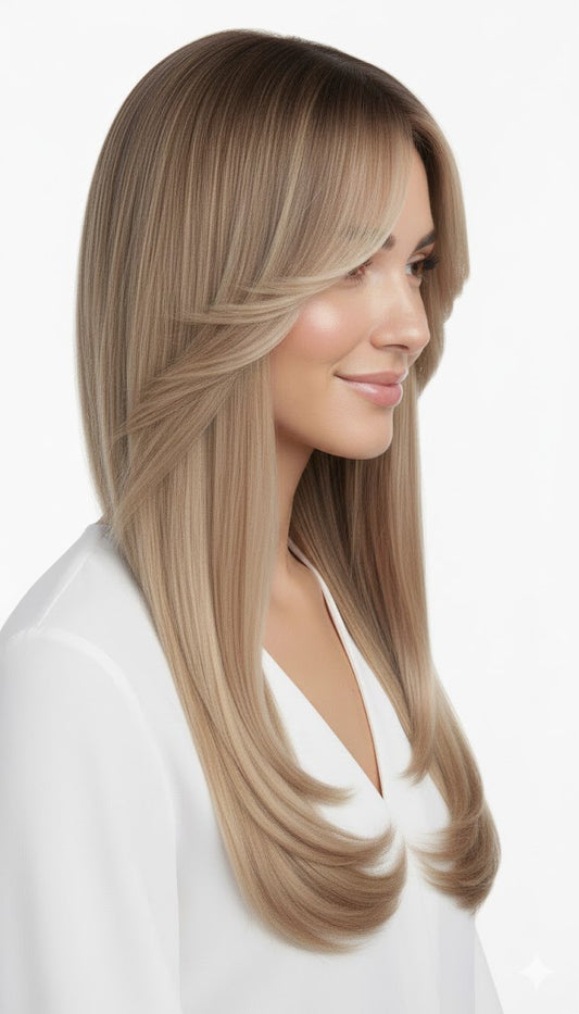 Smokey Blonde Ombre 3 Clips Topper 24" Long(7697) Synthetic Hair | Zebaish Wigs & Extensions