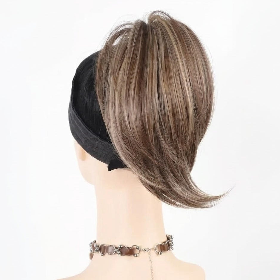 Messy Chignon Ivory Blonde Color Hair Extension, 8-Inch Synthetic Fiber Updo, Volume Scrunchie With elastic band | Zebaish Wigs And Extensions