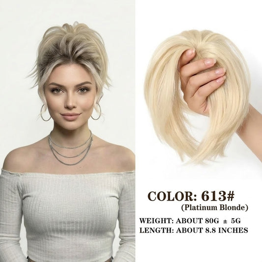Messy Chignon Platinum Blonde Color Hair Extension, 8-Inch Synthetic Fiber Updo, Volume Scrunchie With elastic band | Zebaish Wigs And Extensions