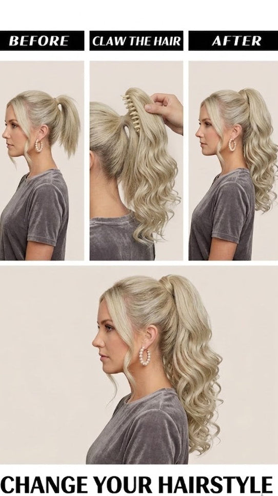 Ponytail Extension 14" Bleach Blonde Long Body Wave Hairpiece for Women | Zebaish Wigs And Extensions