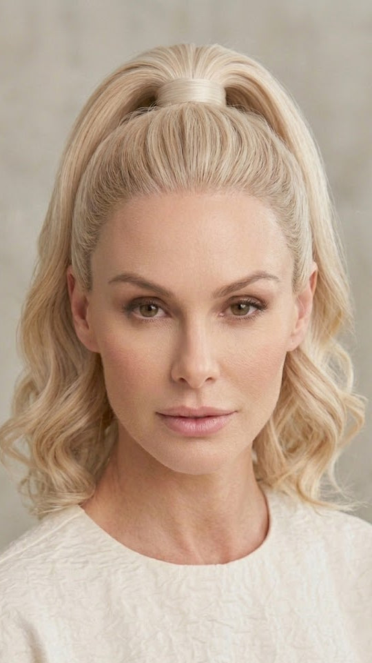 Ponytail Extension 14" Bleach Blonde Long Body Wave Hairpiece for Women | Zebaish Wigs And Extensions
