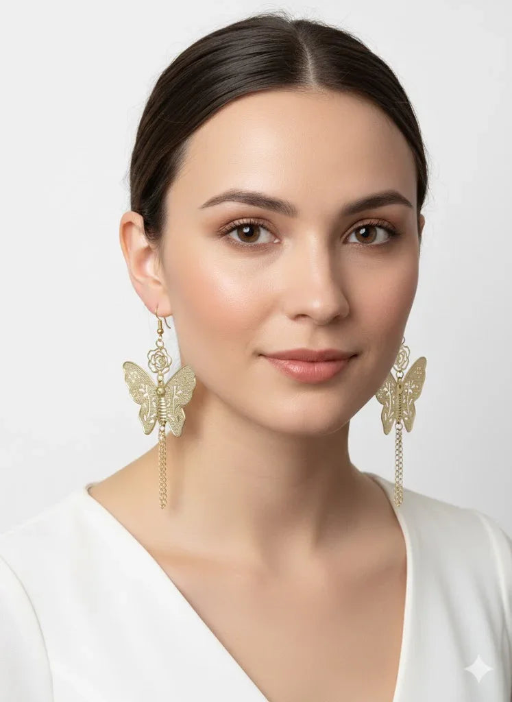 Butterfly Drop Earrings Pair | Zebaish Wigs & Extensions