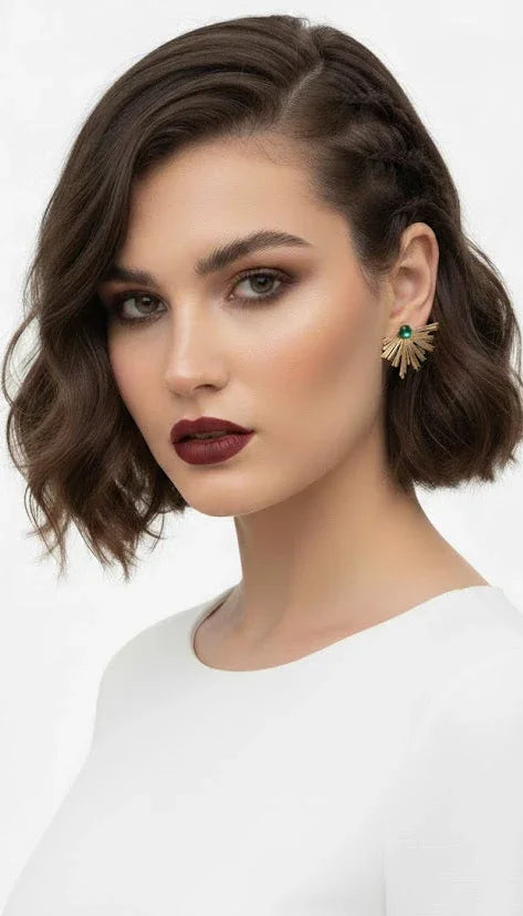 Peacock Leaf Studs | Zebaish Wigs & Extensions