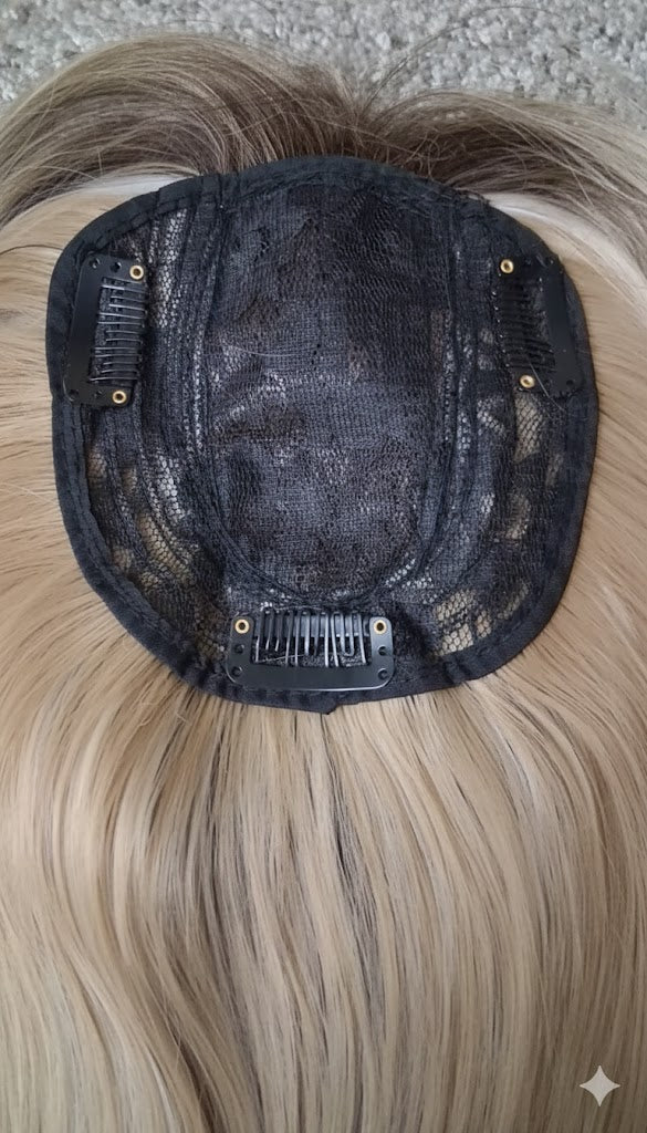 Beige Blonde Balayage 3 Clips Topper 20 Inches Long(7704) Hair Topper With  3 Clips, Volumizing Piece | Zebaish Wigs & Extensions
