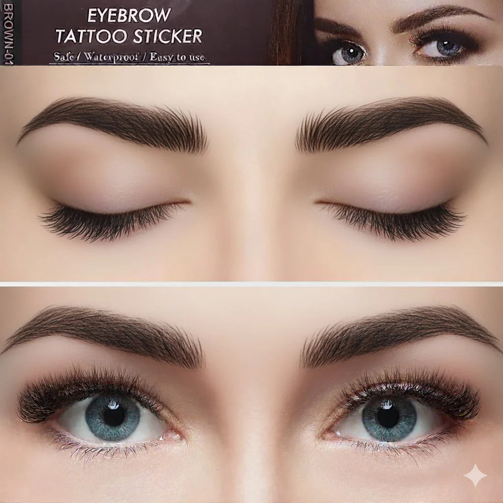Black Eyebrow Waterproof Tattoos (Pair of 10) Grooming Shaping for Women | Zebaish Wigs & Extensions