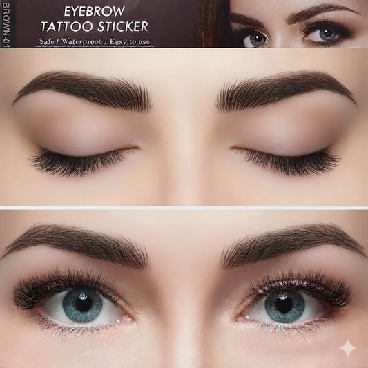 Black Eyebrow Waterproof Tattoos (Pair of 10) Grooming Shaping for Women | Zebaish Wigs & Extensions